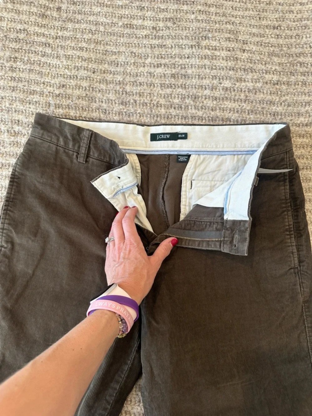 J. Crew Dark Brown Corduroy Straight-Leg Pants